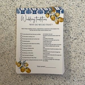 Amalfi Coast Bridal Shower Games